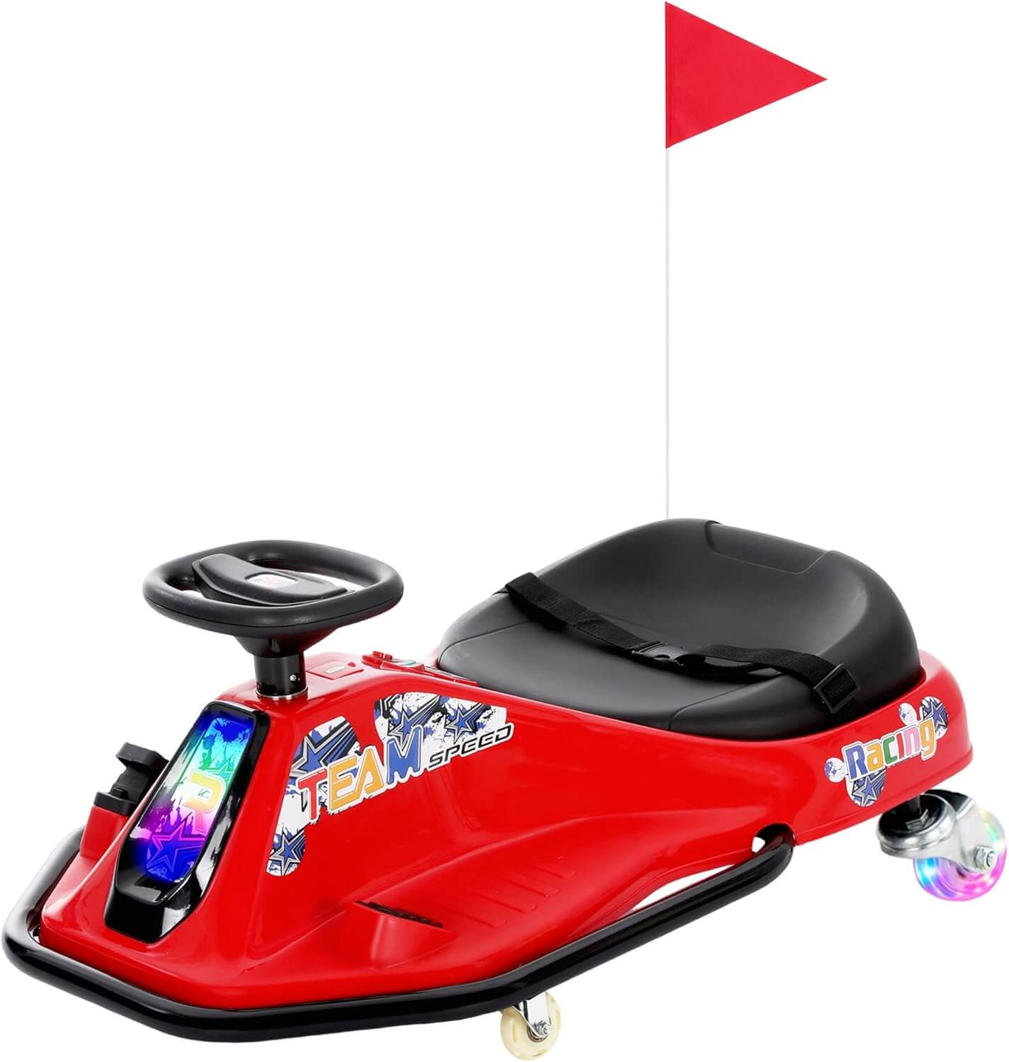 Kiddokidz Ride-On Kids' Electric Drifting Go-Kart Racer Car, Glowing Wheels