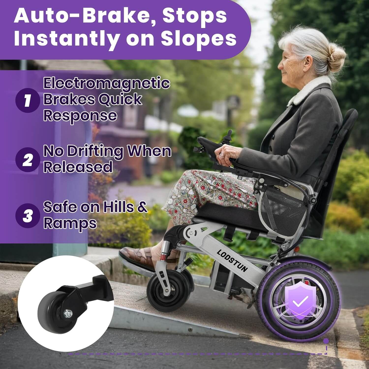 LODSTUN LD10-12 500W Folding Electric Power Wheelchair