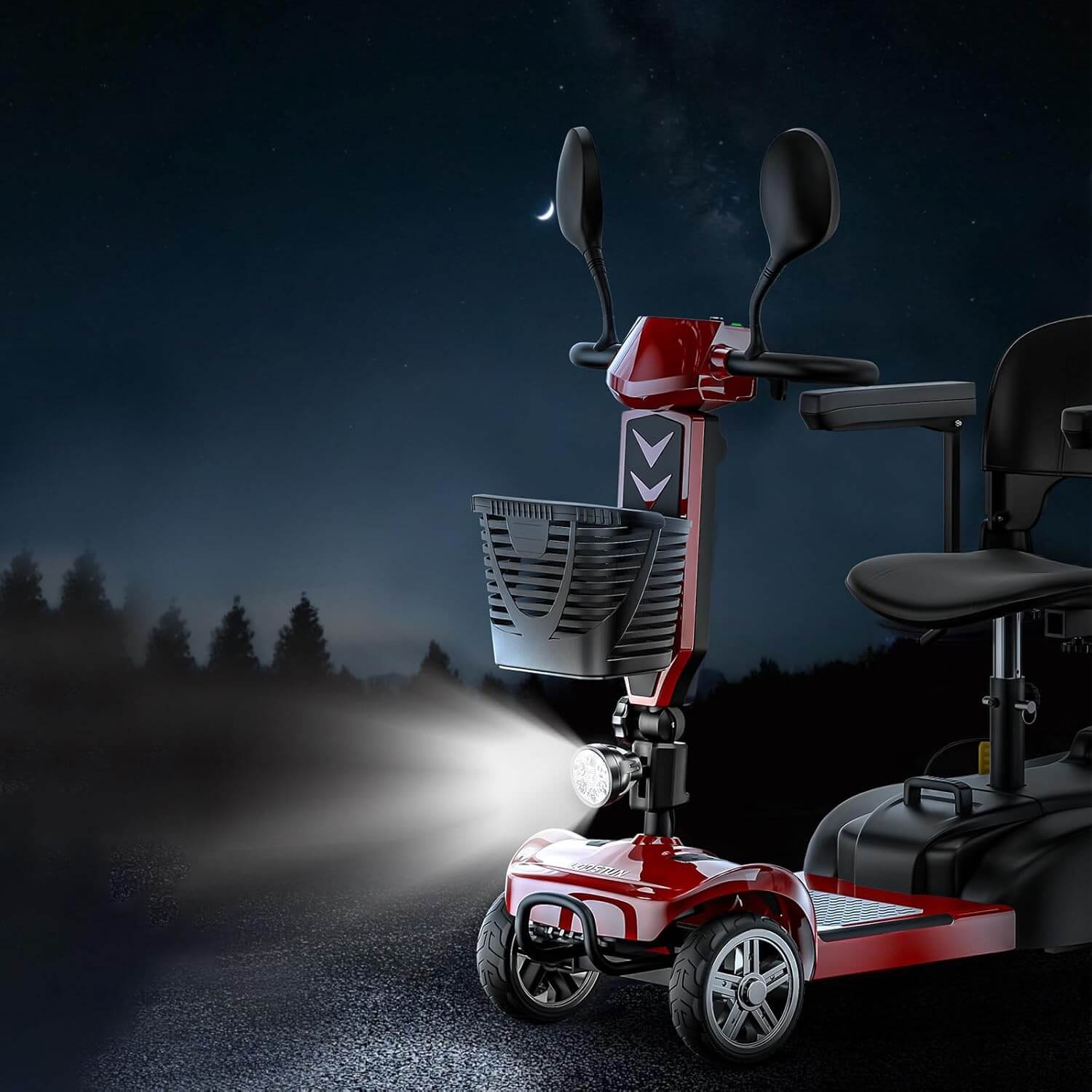 LODSTUN Lightweight Foldable Electric Mobility Scooter, Removable Battery