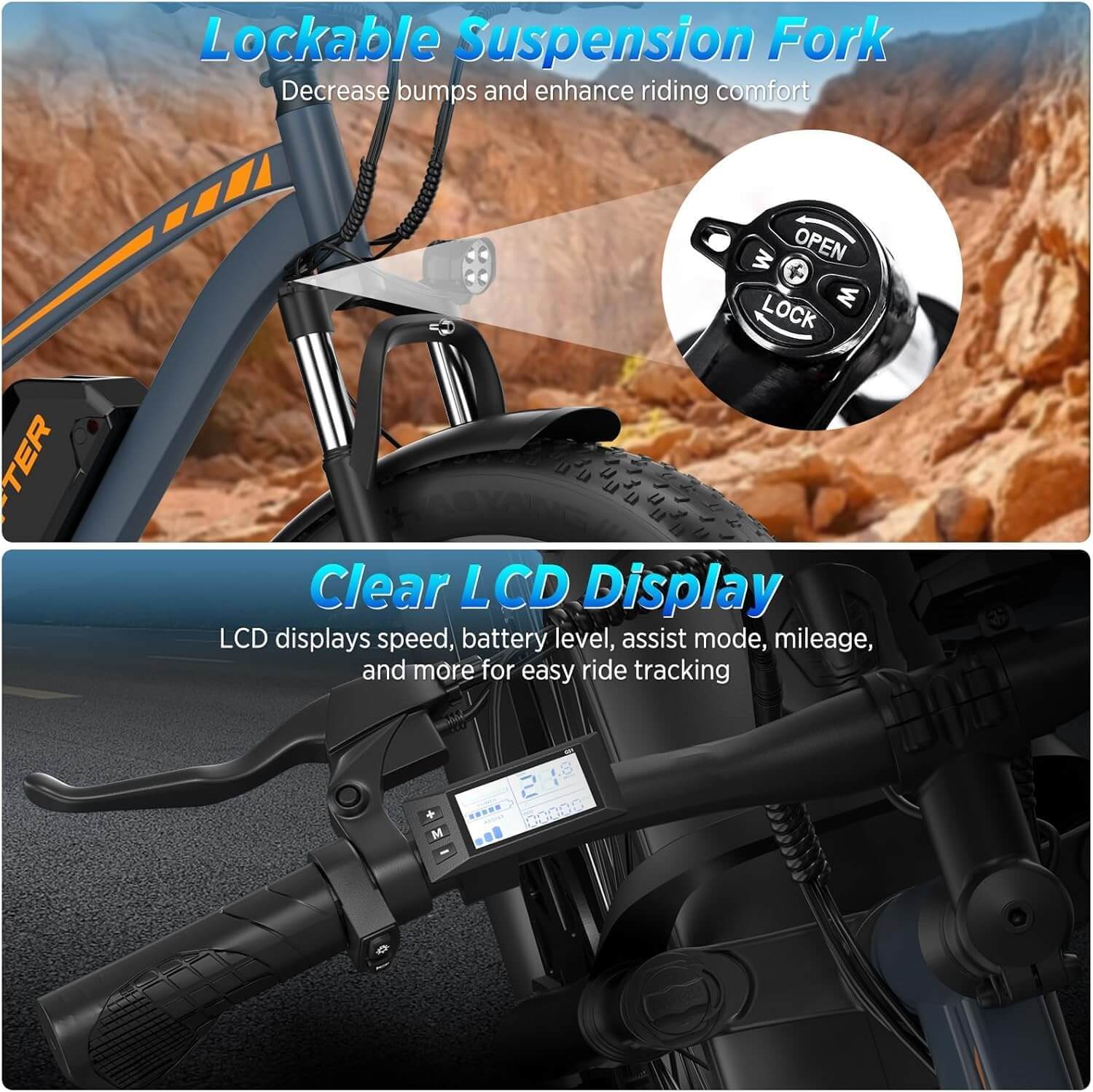 Leluoyun F01 1500W 48V Fat Tire Electric Mountain Bike