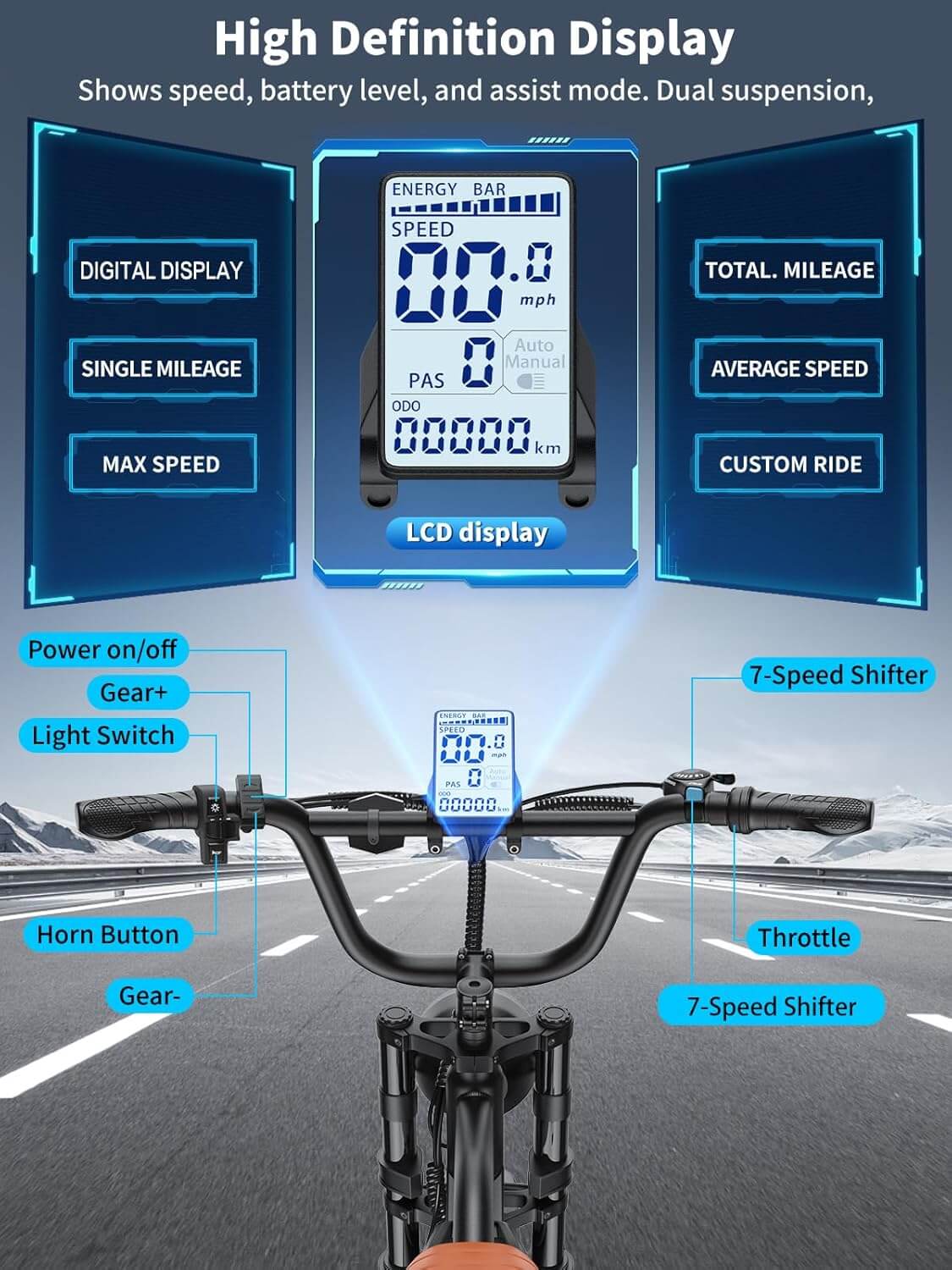 Leluoyun M3 1500W 48V 20" Fat Tire Electric Bike