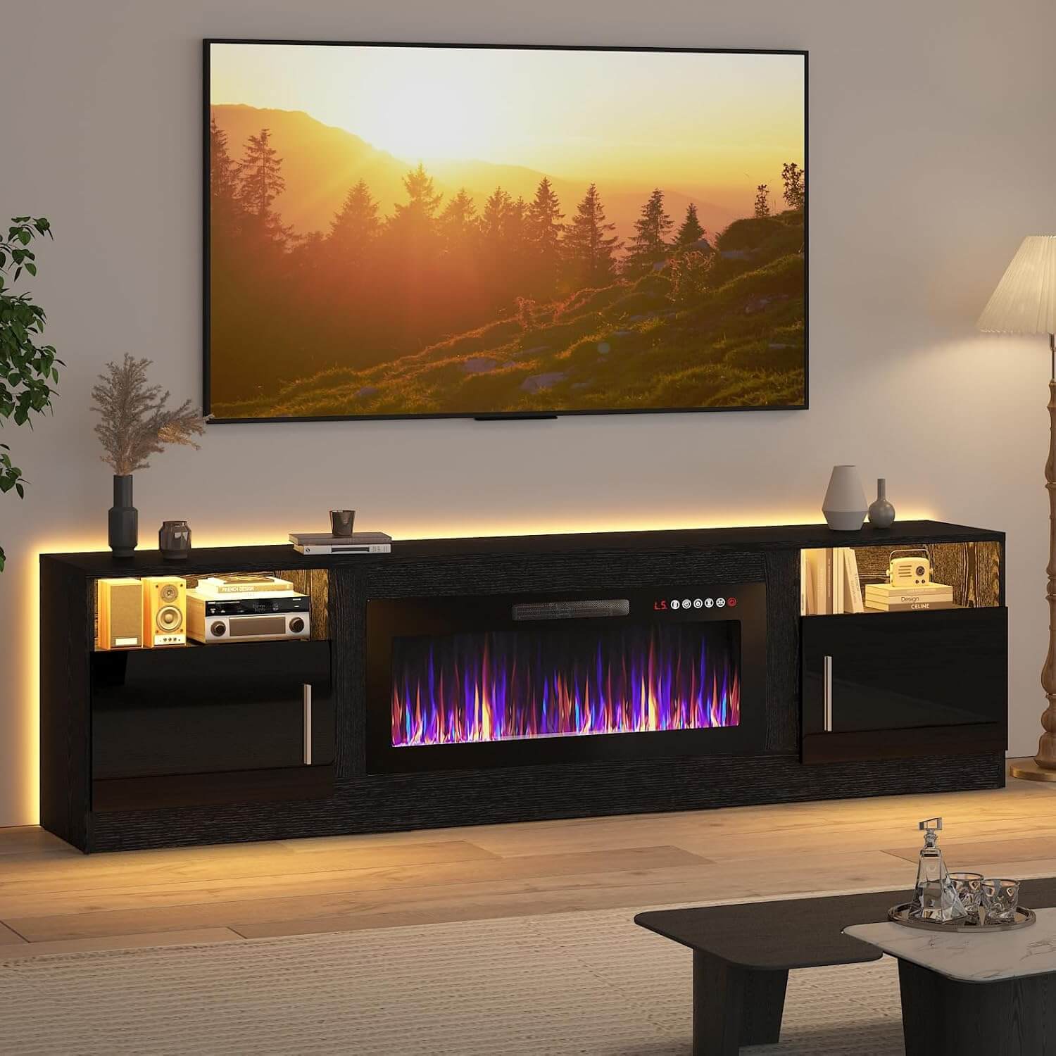 Lemberi Fireplace TV Stand Entertainment Center & Storage