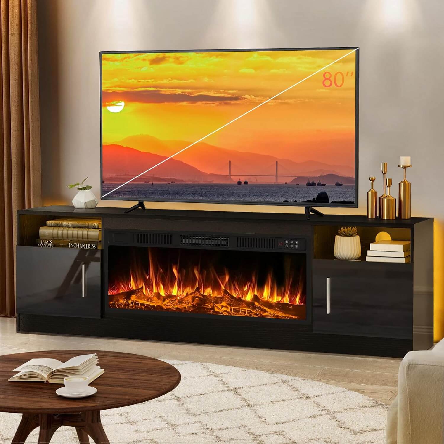 Lemberi Fireplace TV Stand Entertainment Center & Storage