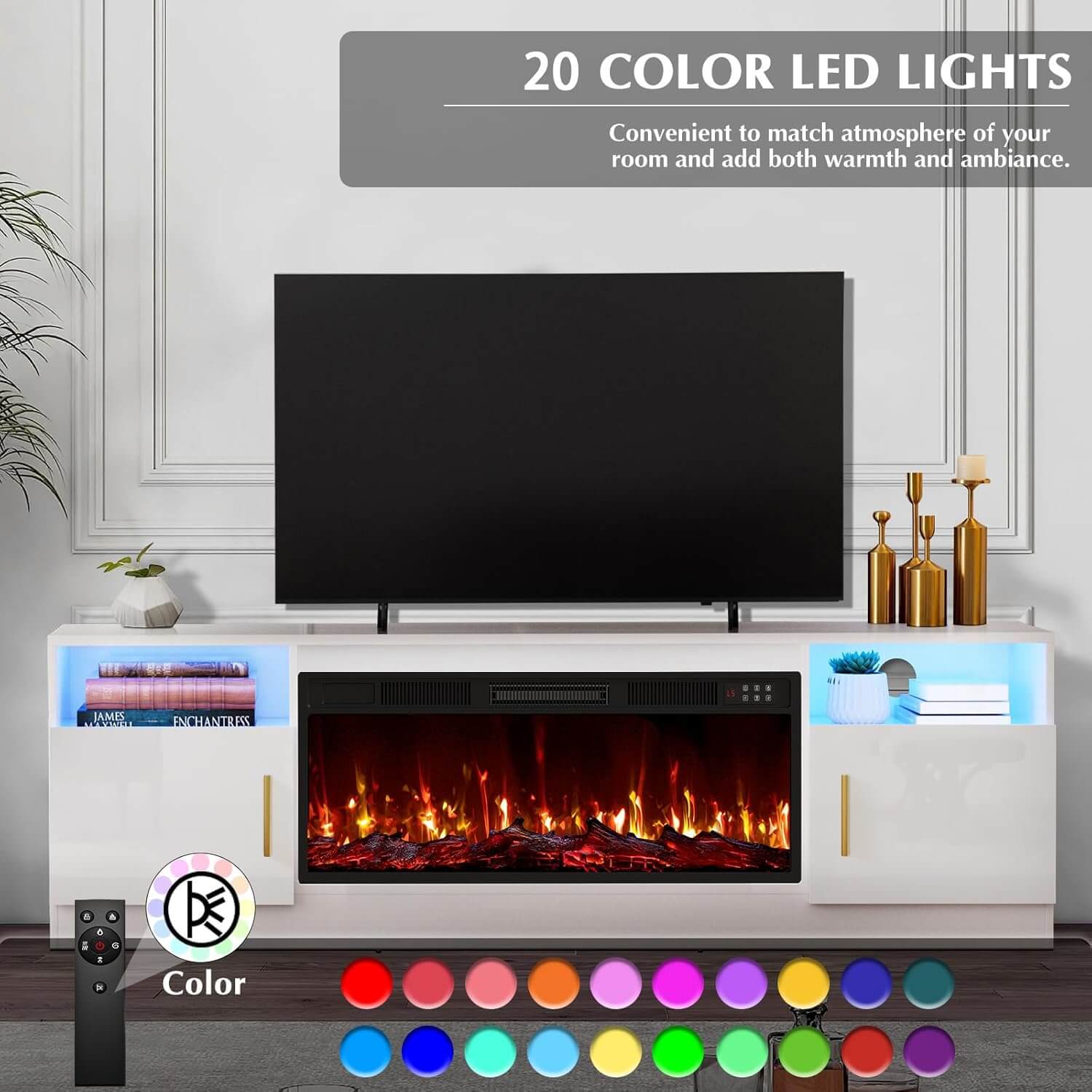 Lemberi Fireplace TV Stand Entertainment Center & Storage