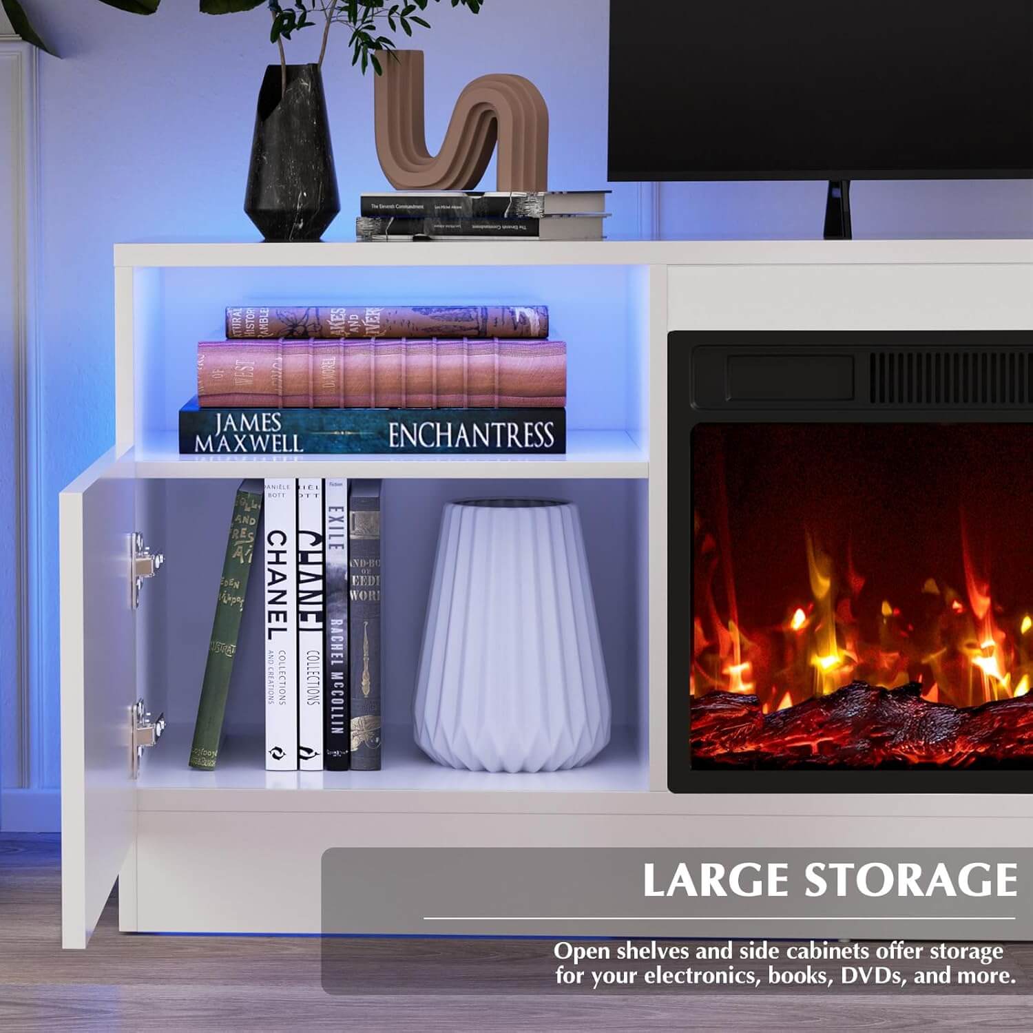 Lemberi Fireplace TV Stand Entertainment Center & Storage
