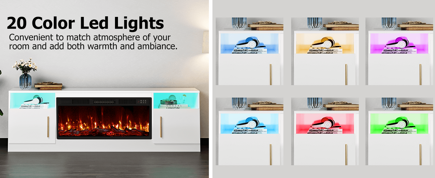 Lemberi Fireplace TV Stand Entertainment Center & Storage