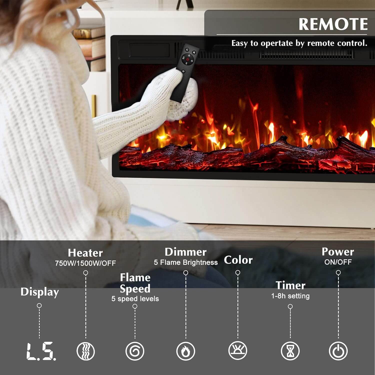 Lemberi Fireplace TV Stand Entertainment Center & Storage