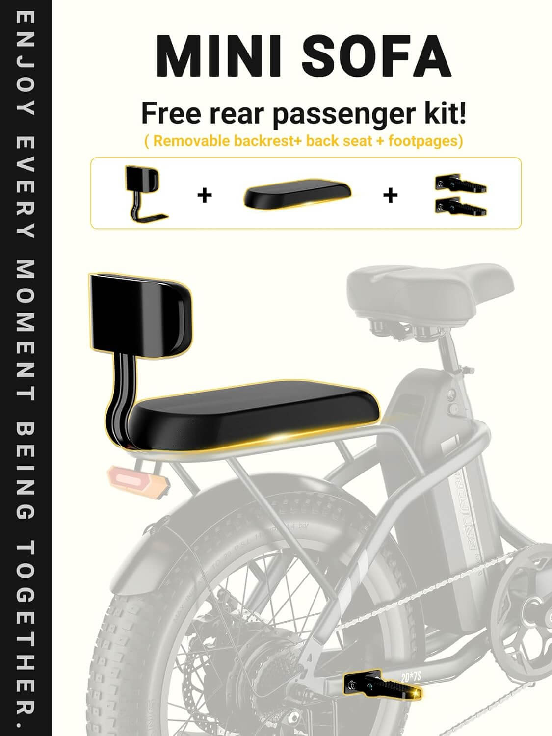 Luckeep C23 2 Seater 750W 20" Commuter Folding Fat Tire Electric Bike