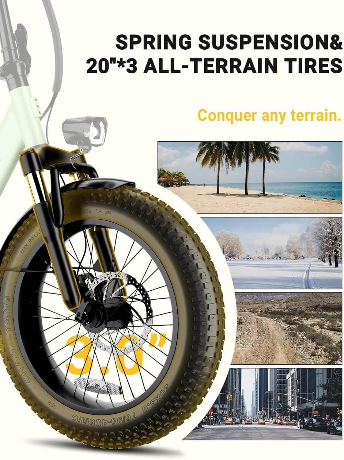 Luckeep C23 2 Seater 750W 20" Commuter Folding Fat Tire Electric Bike