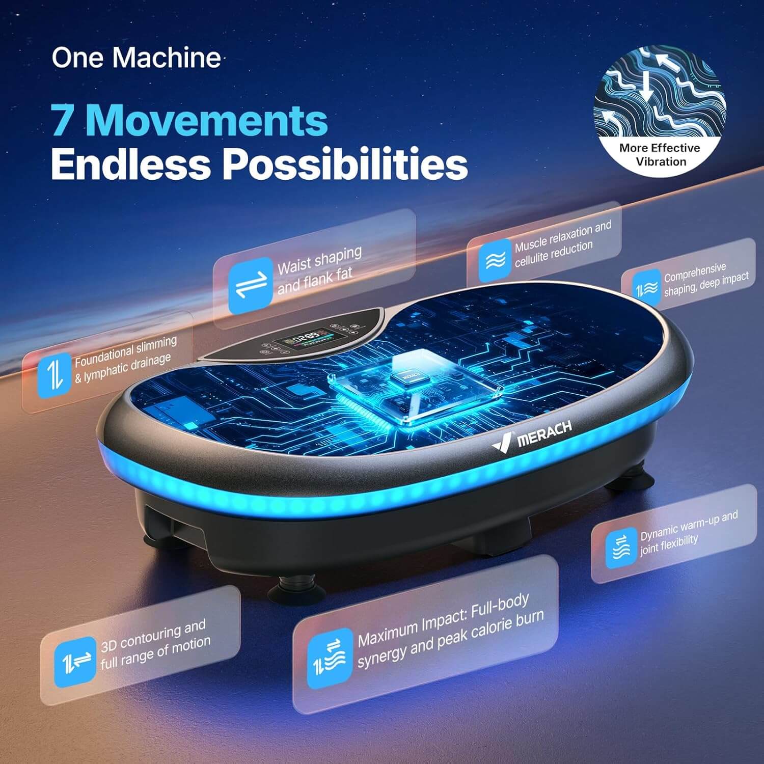 MERACH CV55 7-In-1 4D Vibration Plate Exercise Machine