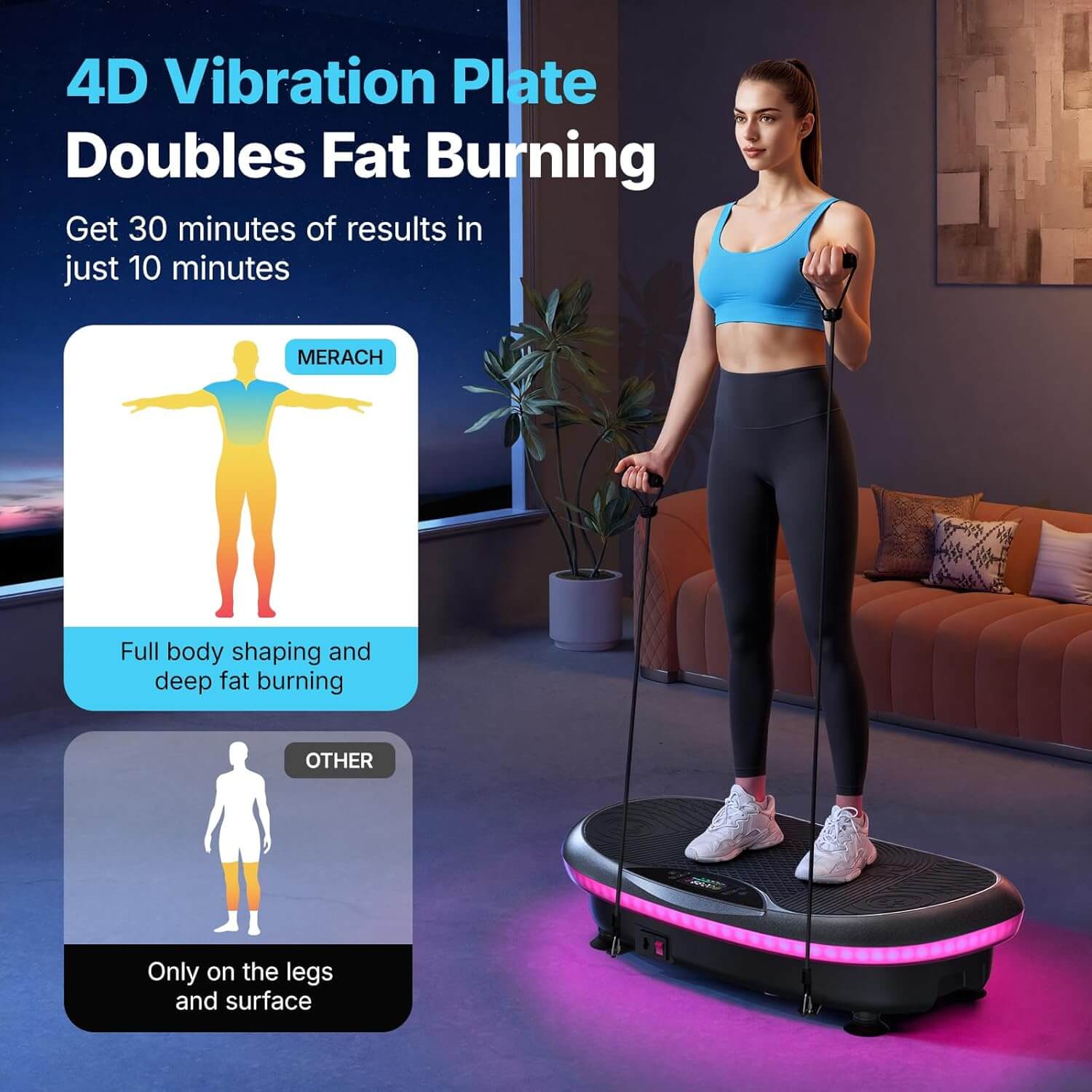 MERACH CV55 7-In-1 4D Vibration Plate Exercise Machine