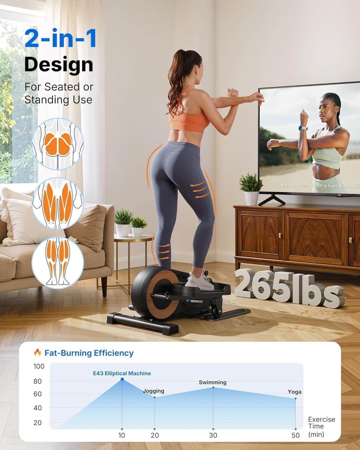 MERACH MR-E43 Under Desk Elliptical Machine