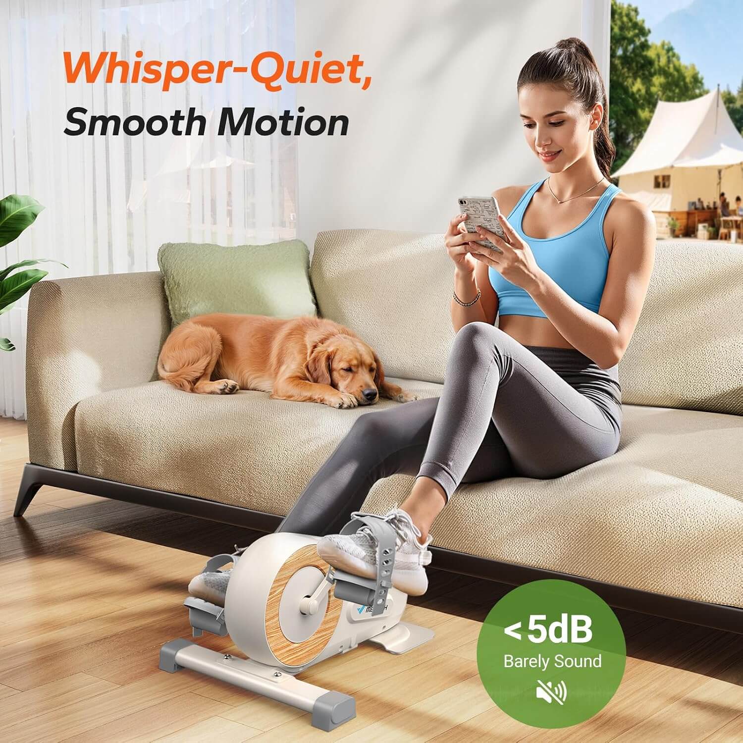 MERACH MR-E43W2 Under Desk Pedal Exerciser Mini Exercise Bike