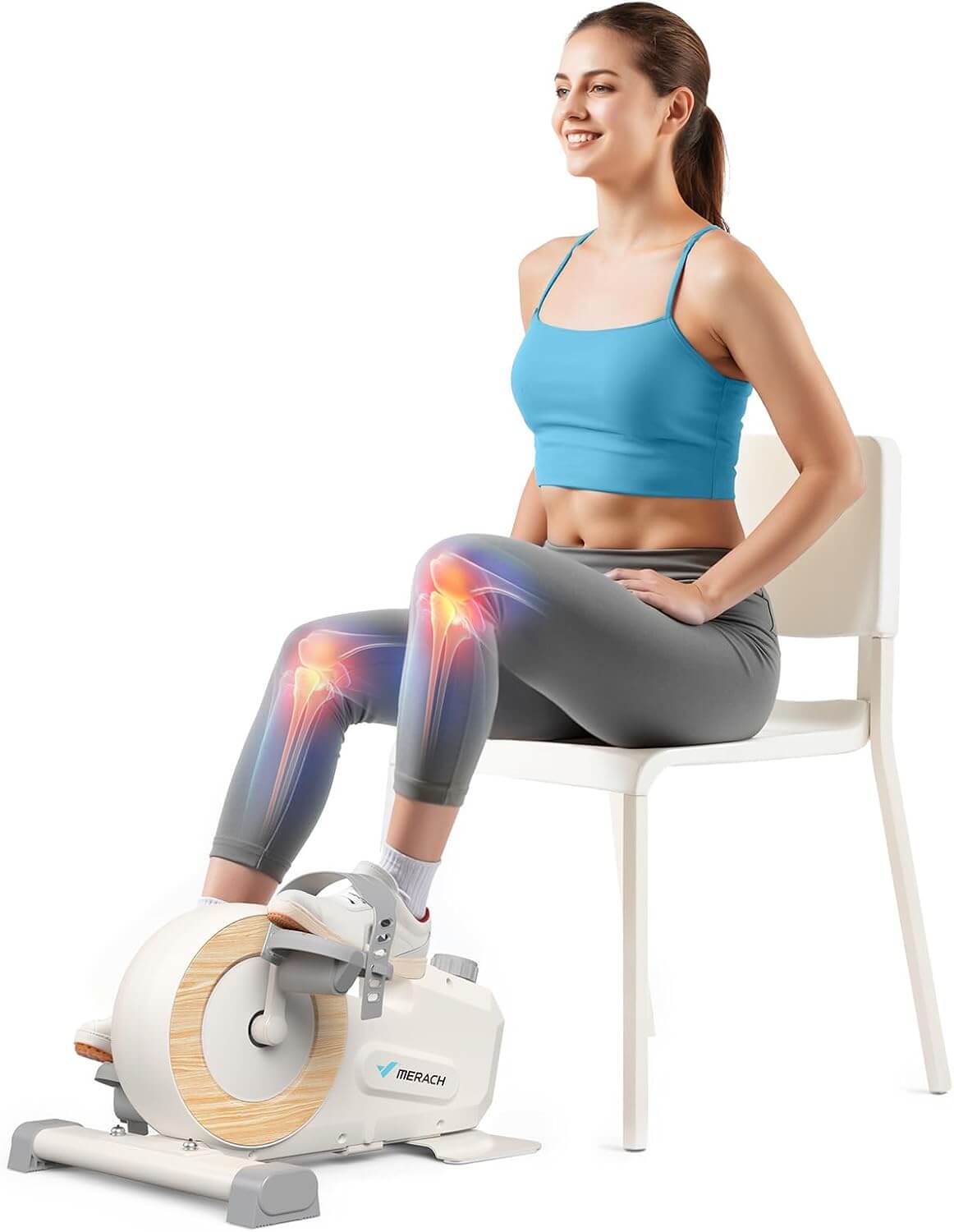 MERACH MR-E43W2 Under Desk Pedal Exerciser Mini Exercise Bike