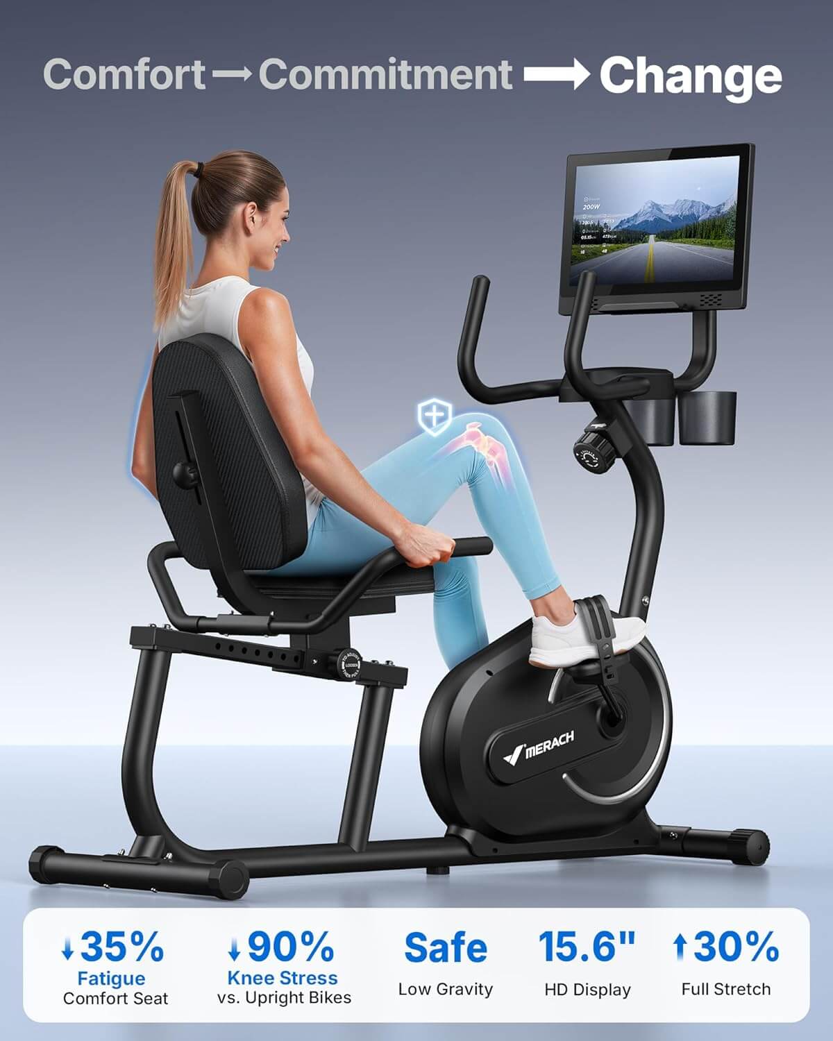 MERACH MR-S08B3 Recumbent Exercise Bike