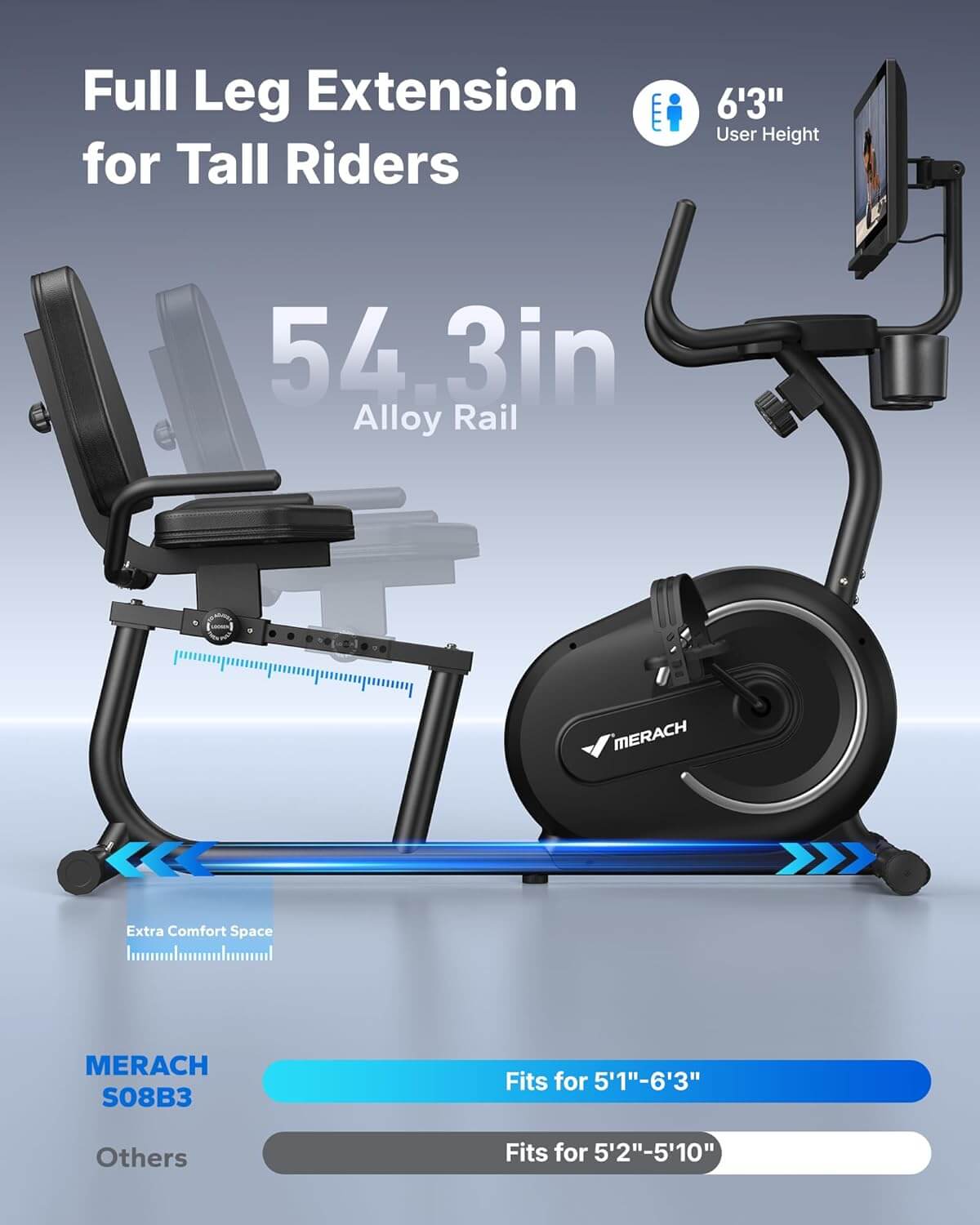 MERACH MR-S08B3 Recumbent Exercise Bike