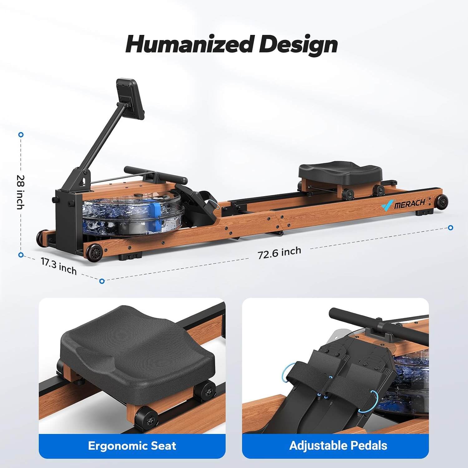 MERACH R280 Foldable Water Rowing Machine