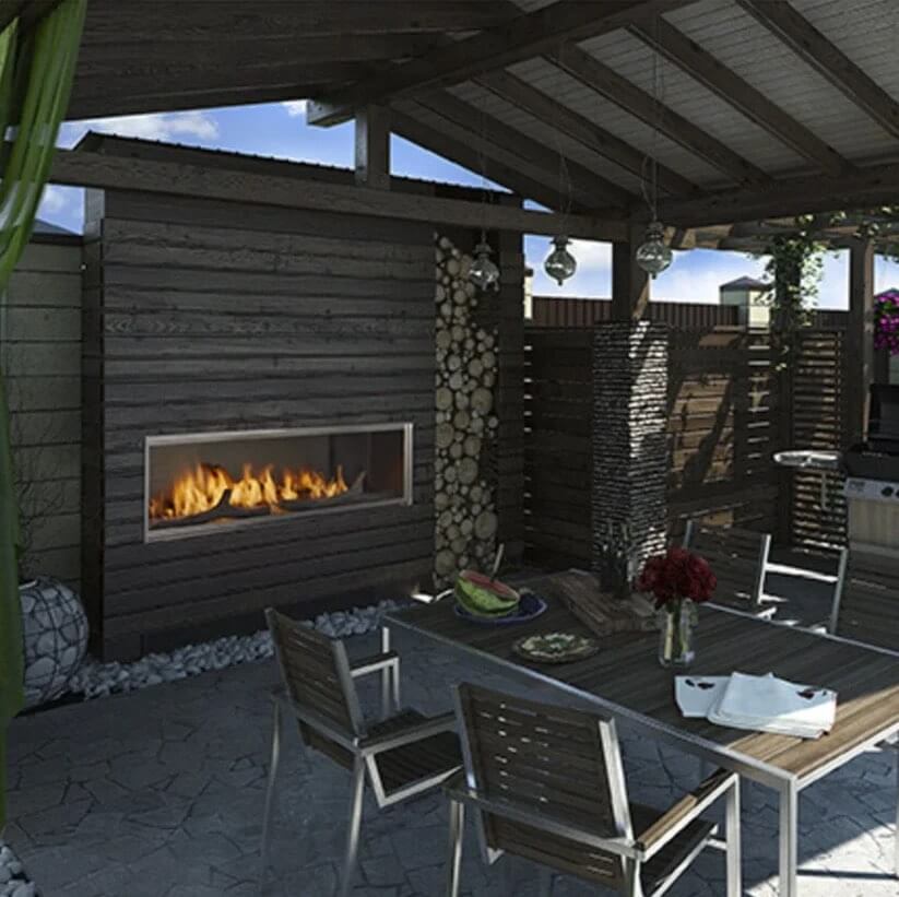 Majestic LANAI 48 Outdoor Linear Gas Fireplace, IntelliFire Ignition, ODLANAIG-48