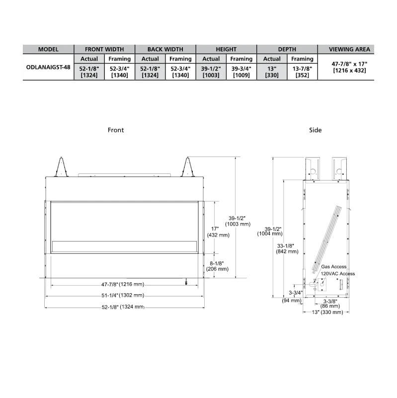 Majestic LANAI 48 SEE-THROUGH Outdoor Linear Gas Fireplace, ODLANAIGST-48