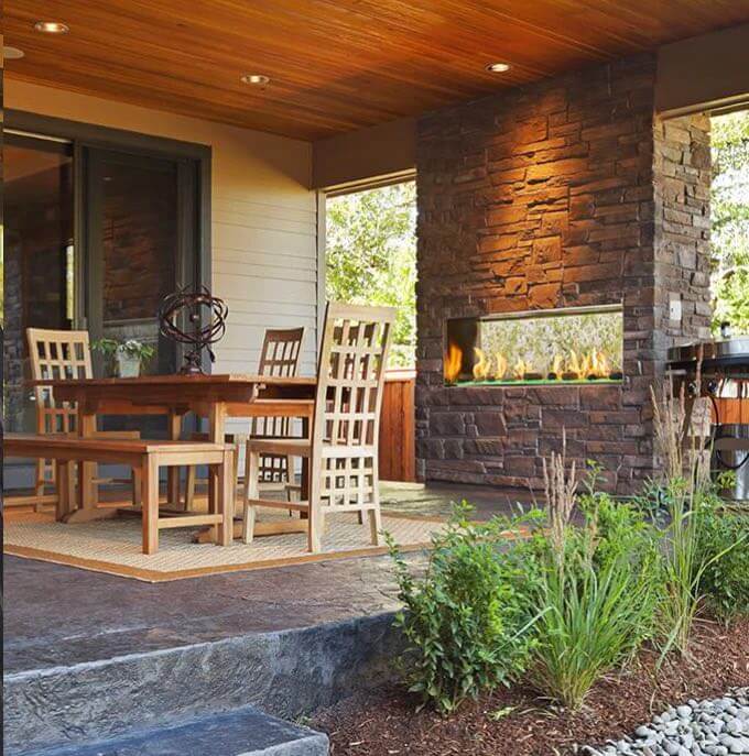 Majestic LANAI 48 SEE-THROUGH Outdoor Linear Gas Fireplace, ODLANAIGST-48