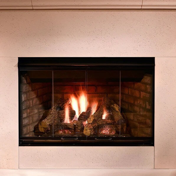 Majestic REVEAL 36 B-Vent Gas Fireplace, RBV4236IT, Traditional Brick Refractory Liner