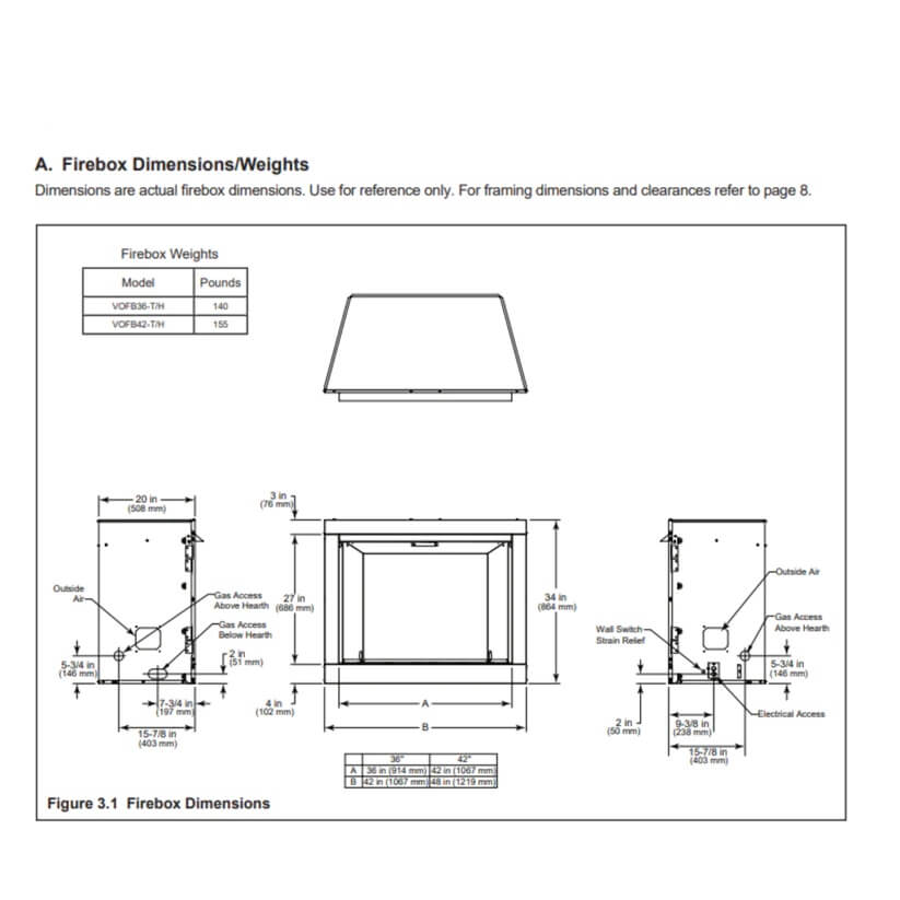 Majestic VESPER 36" Outdoor Vent-Free Gas Fireplace, VOFB36