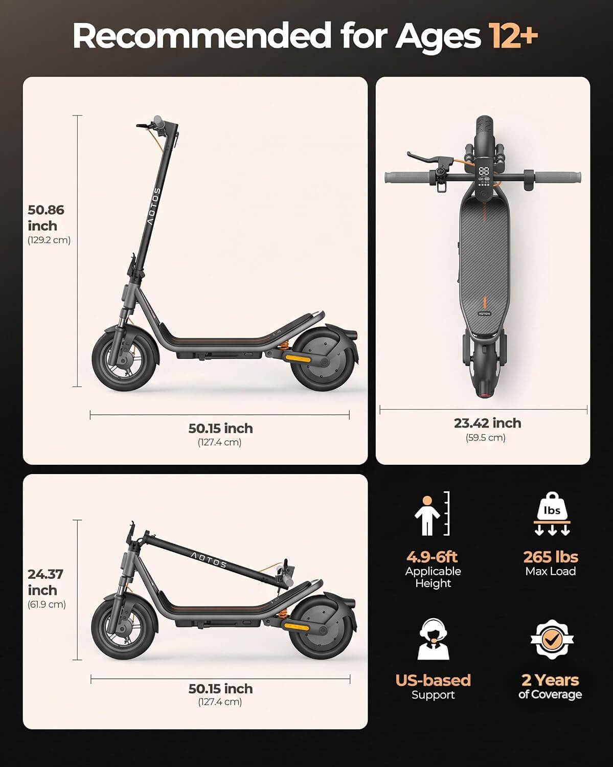 Megawheels E3 Dual Suspension All-Terrain Folding Electric Scooter