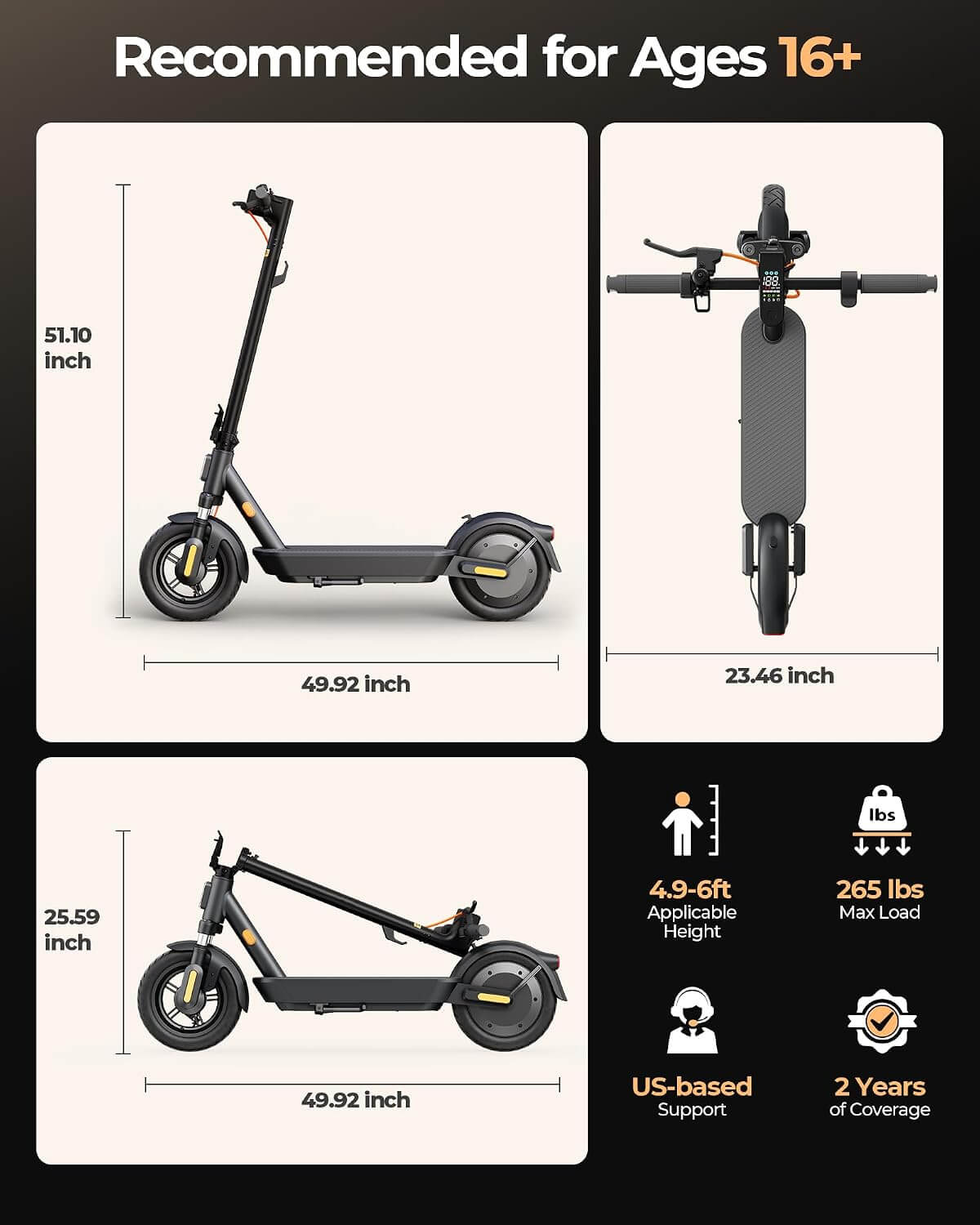 Megawheels S2A Dual Suspension All-Terrain Folding Electric Scooter