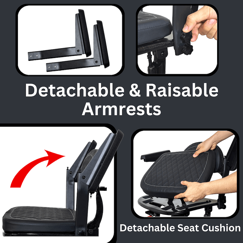 MoJo T580 Carbon Fiber 4 Wheel Lightweight Folding Electric Mobility Scooter