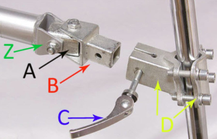 Morgan Cycle HITCH Parts C and D for Bicycle Trailers