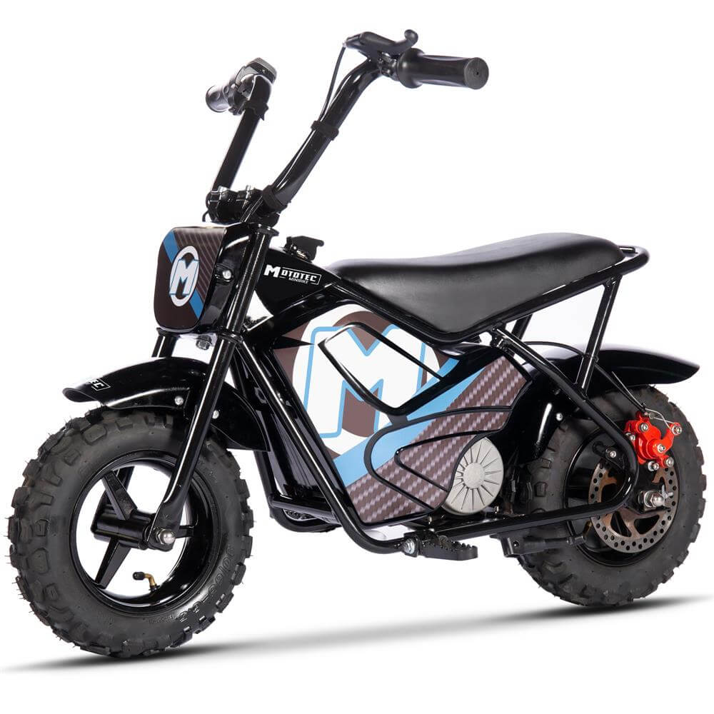 MotoTec 250W 24V 9Ah Electric Powered Mini Bike Half Twist Throttle