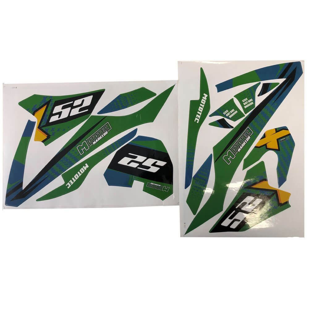 MotoTec Replacement GREEN STICKER KIT for Warrior Gas Dirt Bike