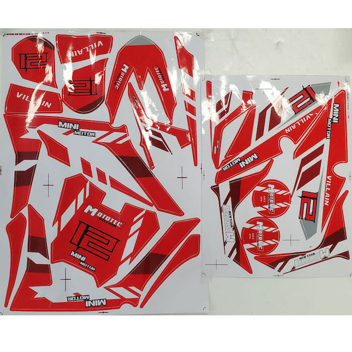 MotoTec Replacement STICKER KIT for Villain Gas Dirt Bike