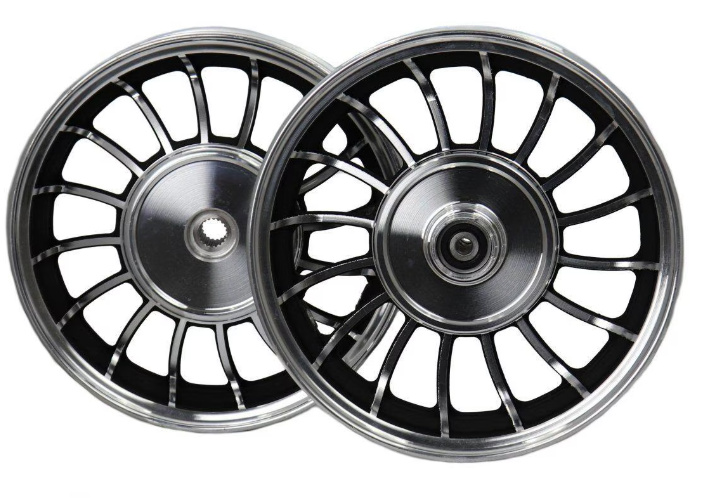 MotoTec Universal Parts 10" FRONT & REAR ALUMINUM WHEEELSET for Retro 50cc Scooters