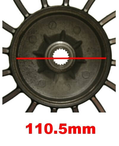 MotoTec Universal Parts 2.15x10" REAR ALUMINUM WHEEL for Retro 50cc Scooters, 144-35