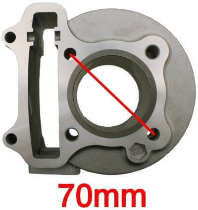 MotoTec Universal Parts 50cc QMB139 4-Stroke Cylinder & Head Kit, 64mm Valves