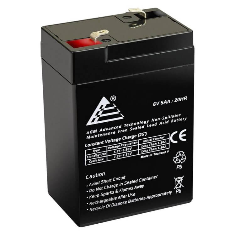 MotoTec Universal Parts 6V 5Ah SLA BATTERY, Batt-6v-5ah
