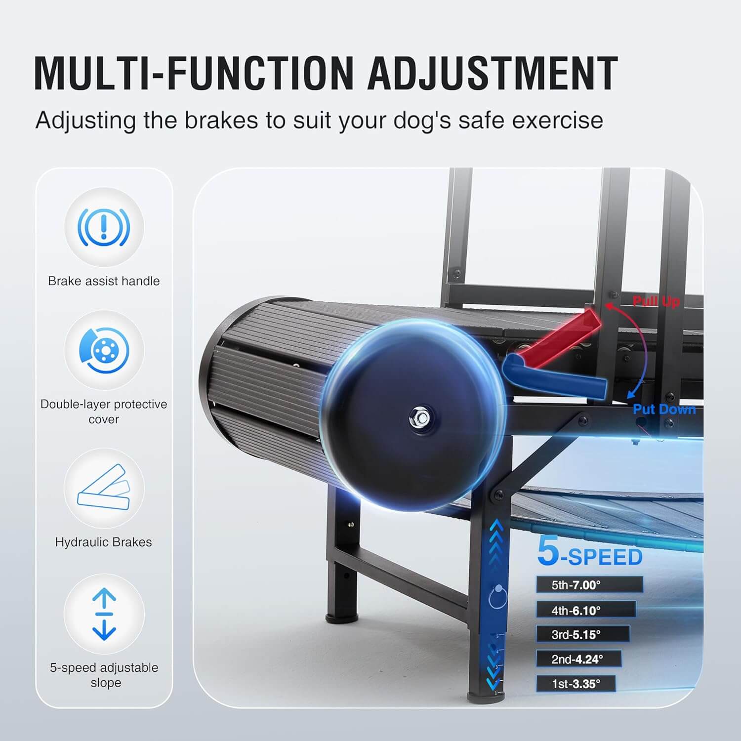 Moysoon Adjustable Ramp Dog Treadmill