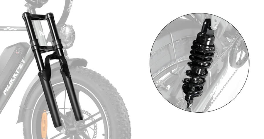 Mukkpet NINJA 750W 48V Suspension Fat Tire Electric Bike - Upzy.com