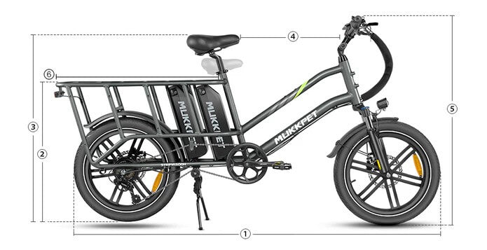 2025 Mukkpet STEPWAGON 750W 48V Dual Battery Cargo Front Suspension Electric Bike