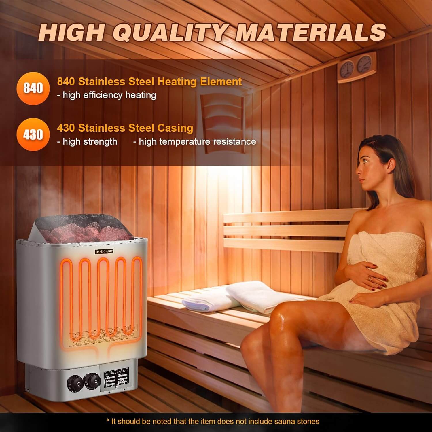 Mxmoonant 18.8" x 13.77" x 21.45" 220V Electric Sauna Heater