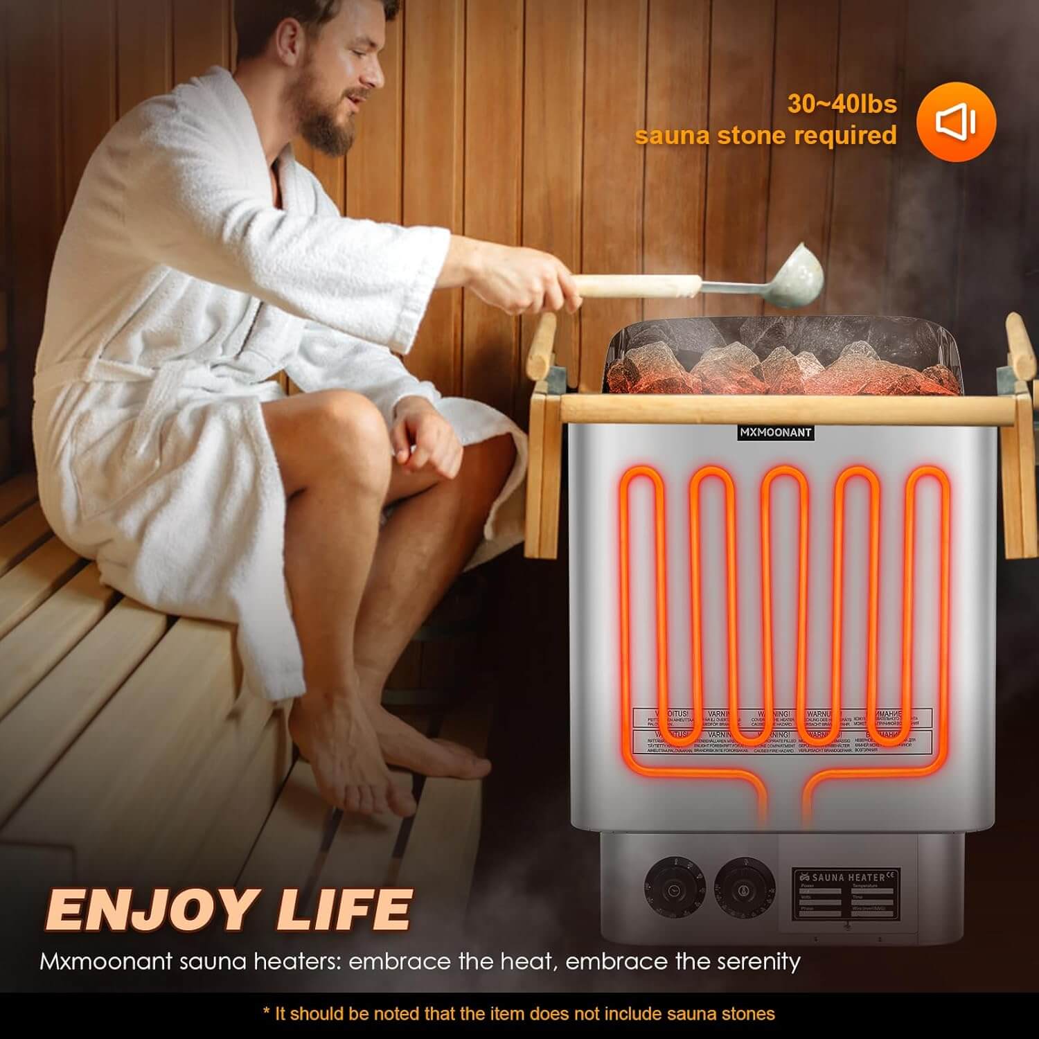 Mxmoonant 18.8" x 13.77" x 21.45" 220V Electric Sauna Heater