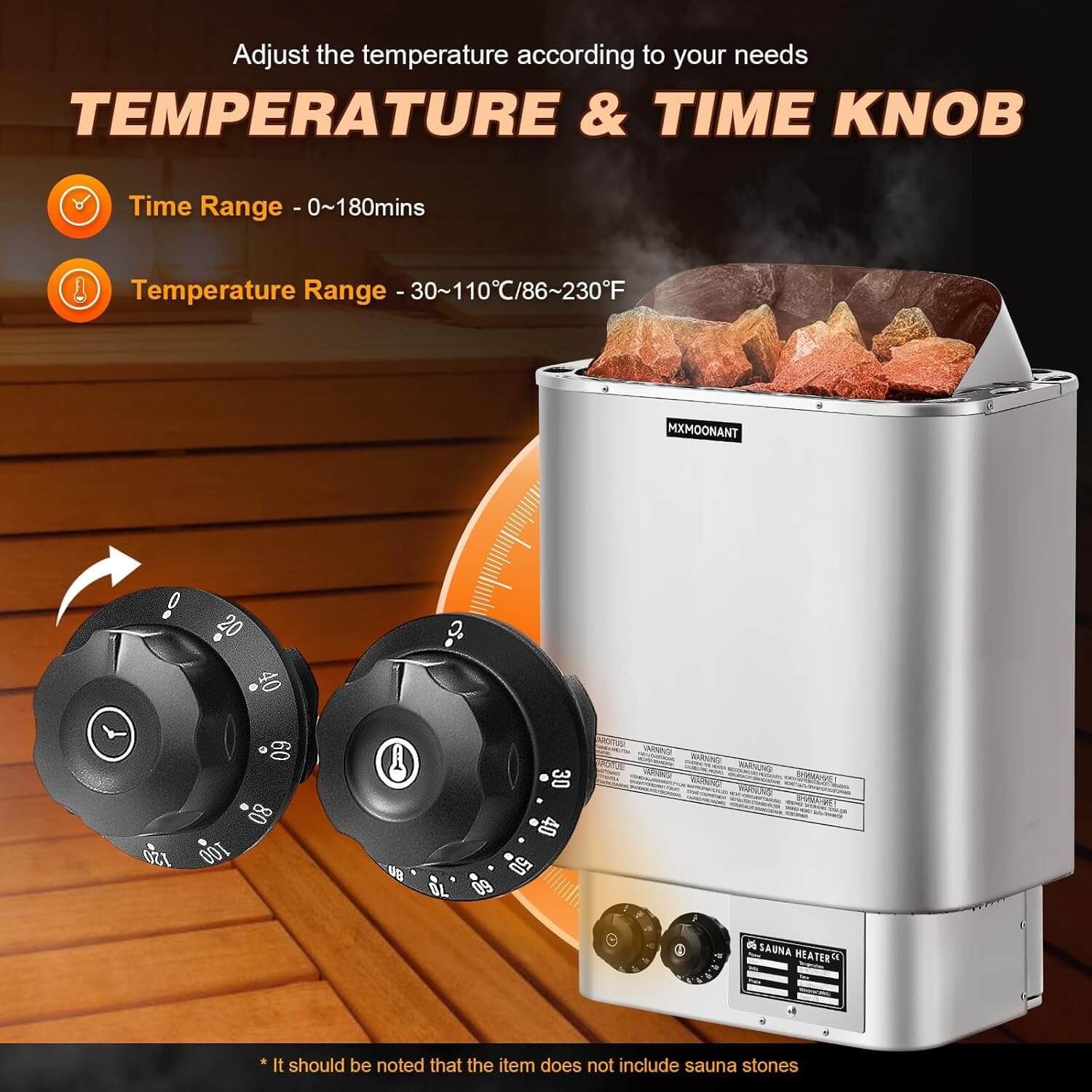 Mxmoonant 18.8" x 13.77" x 21.45" 220V Electric Sauna Heater