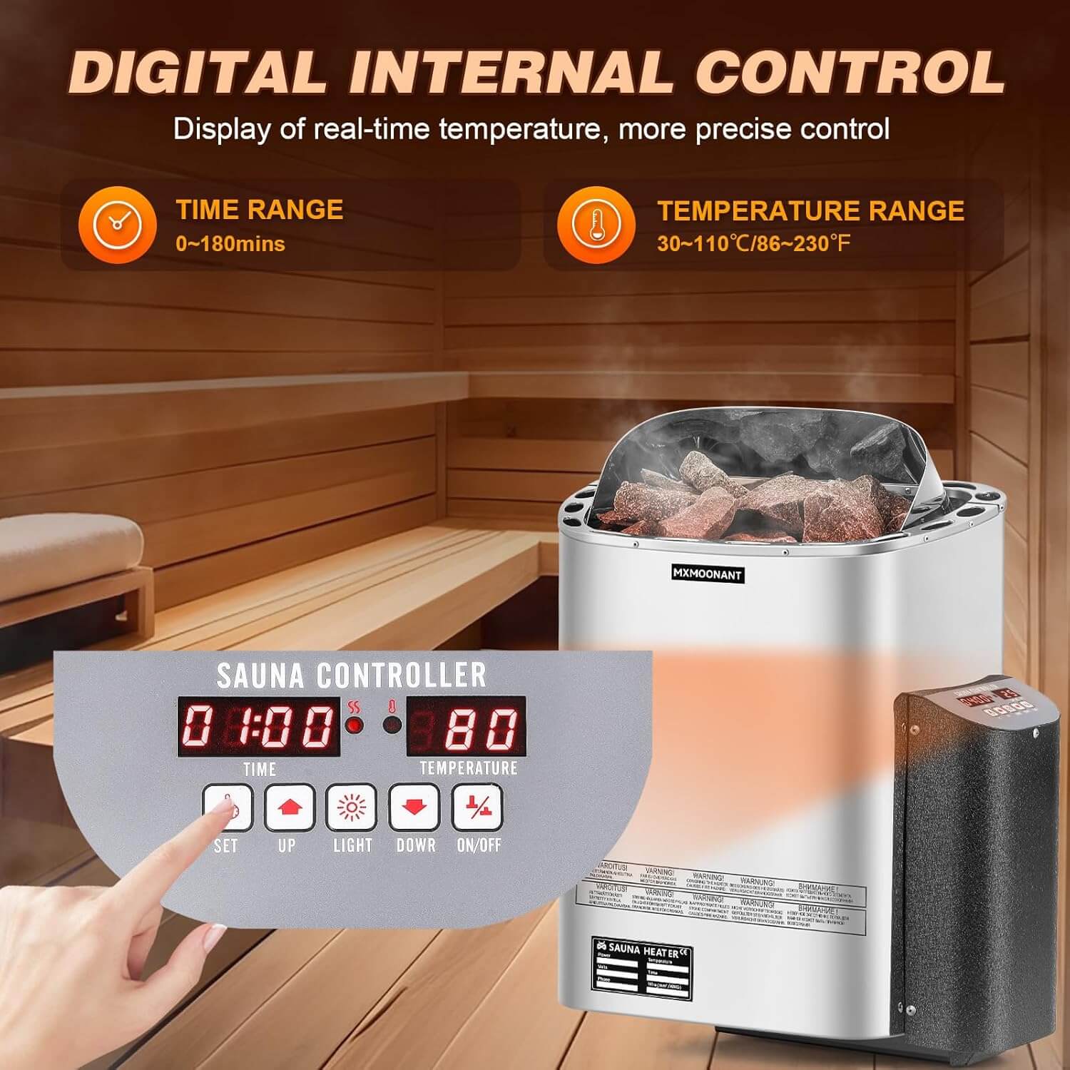 Mxmoonant 18"x13"x21" 220V Electric Sauna Heater
