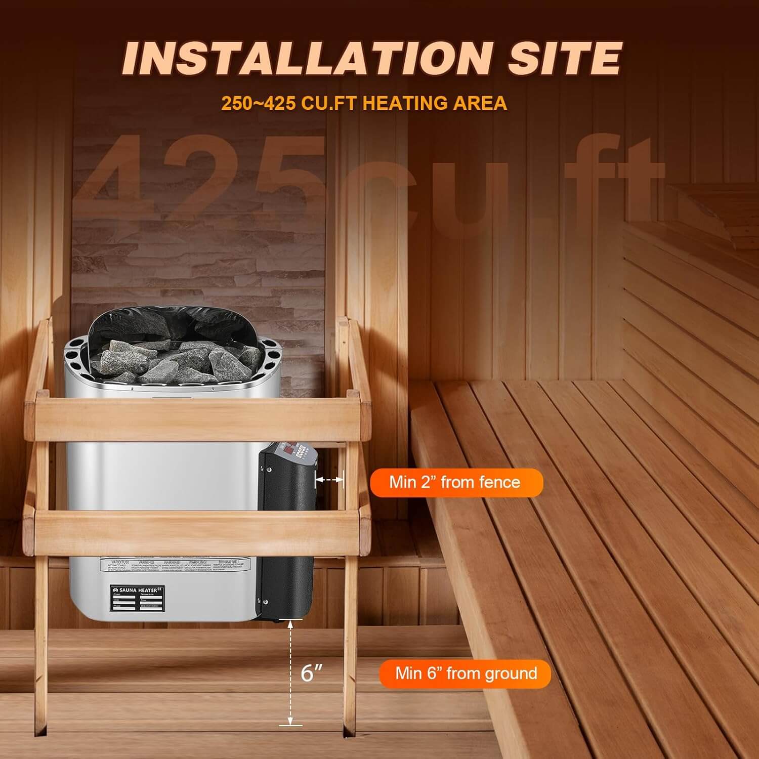 Mxmoonant 18"x13"x21" 220V Electric Sauna Heater