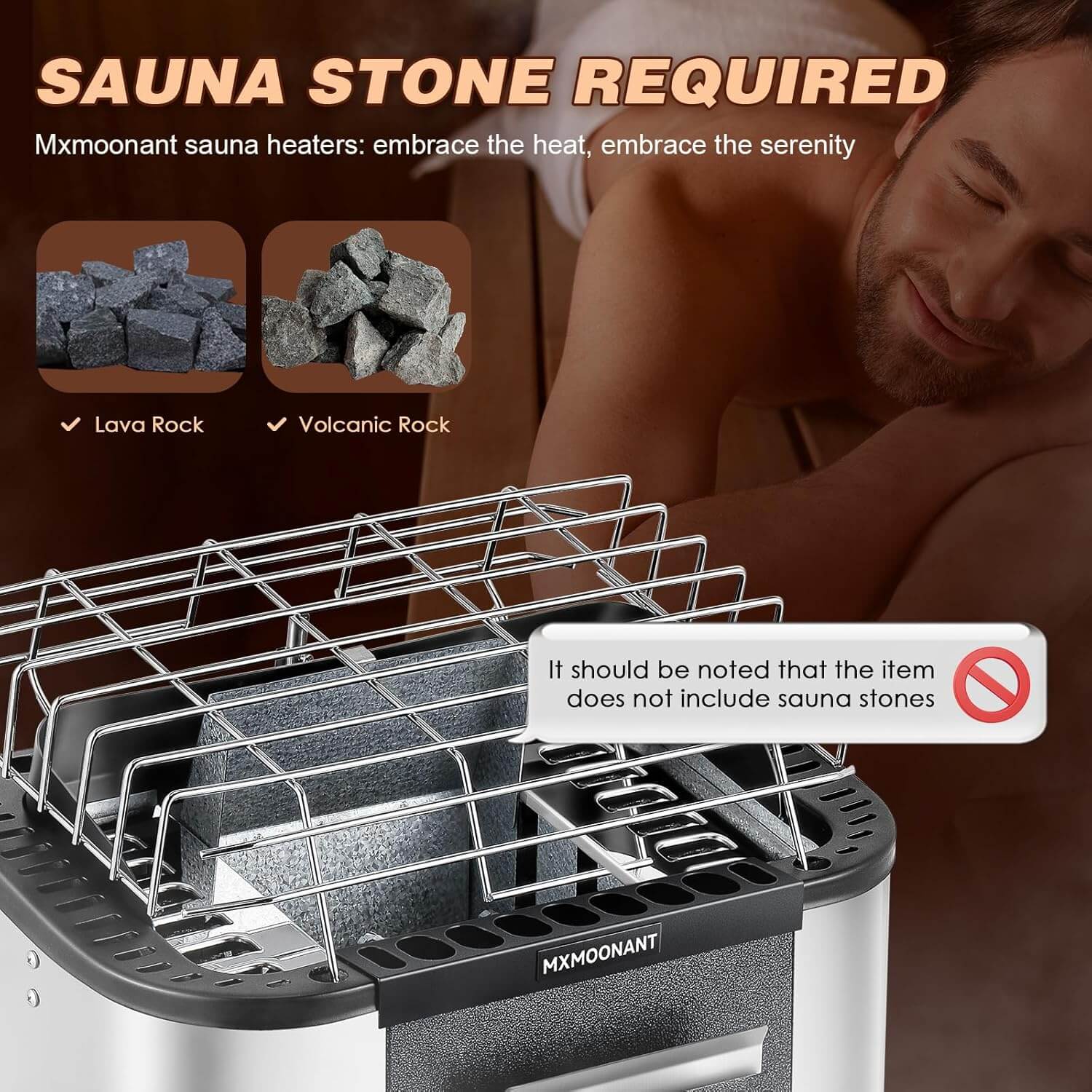 Mxmoonant 9kW Built-In Digital Control 18"x13"x21" 220V Electric Sauna Heater