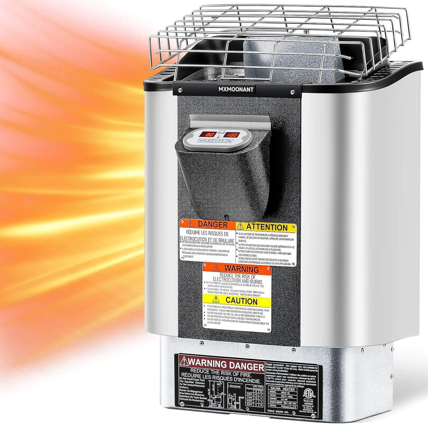 Mxmoonant 9kW Built-In Digital Control 18"x13"x21" 220V Electric Sauna Heater