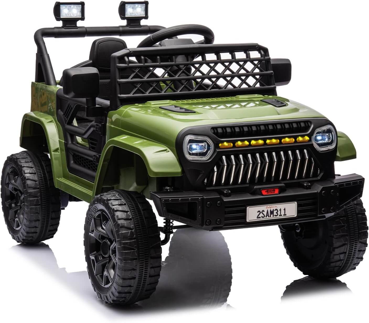 Nasitip 12V Kids' Electric Ride-On Truck, LED Lights, Remote Control