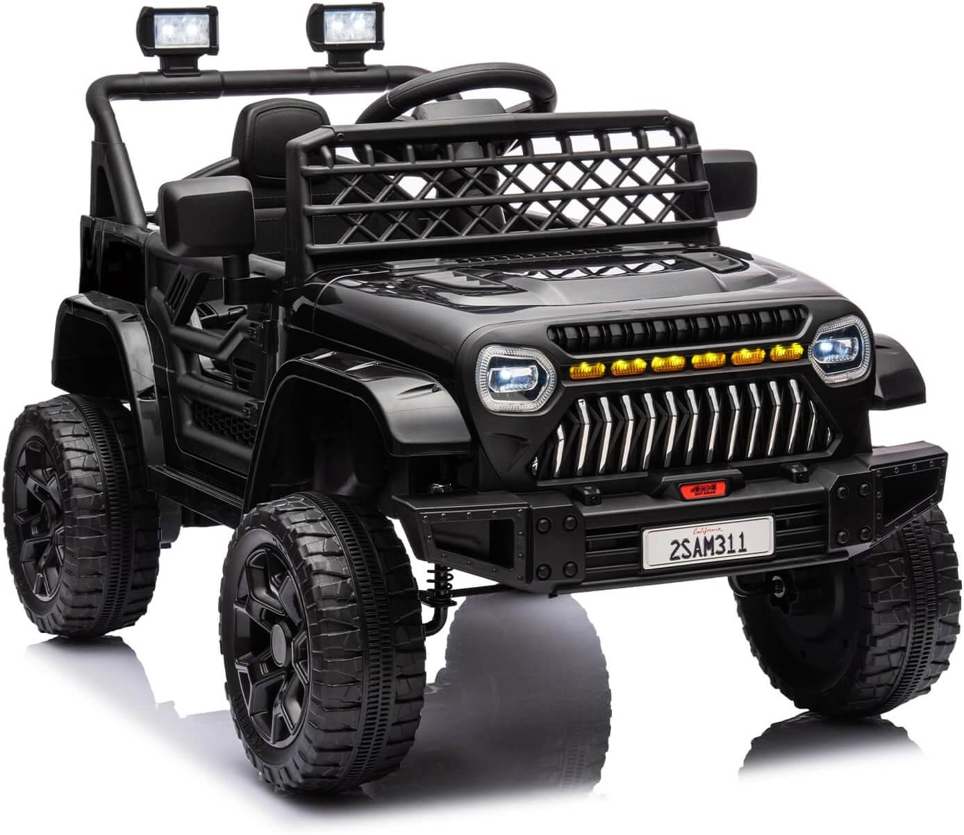 Nasitip 12V Kids' Electric Ride-On Truck, LED Lights, Remote Control