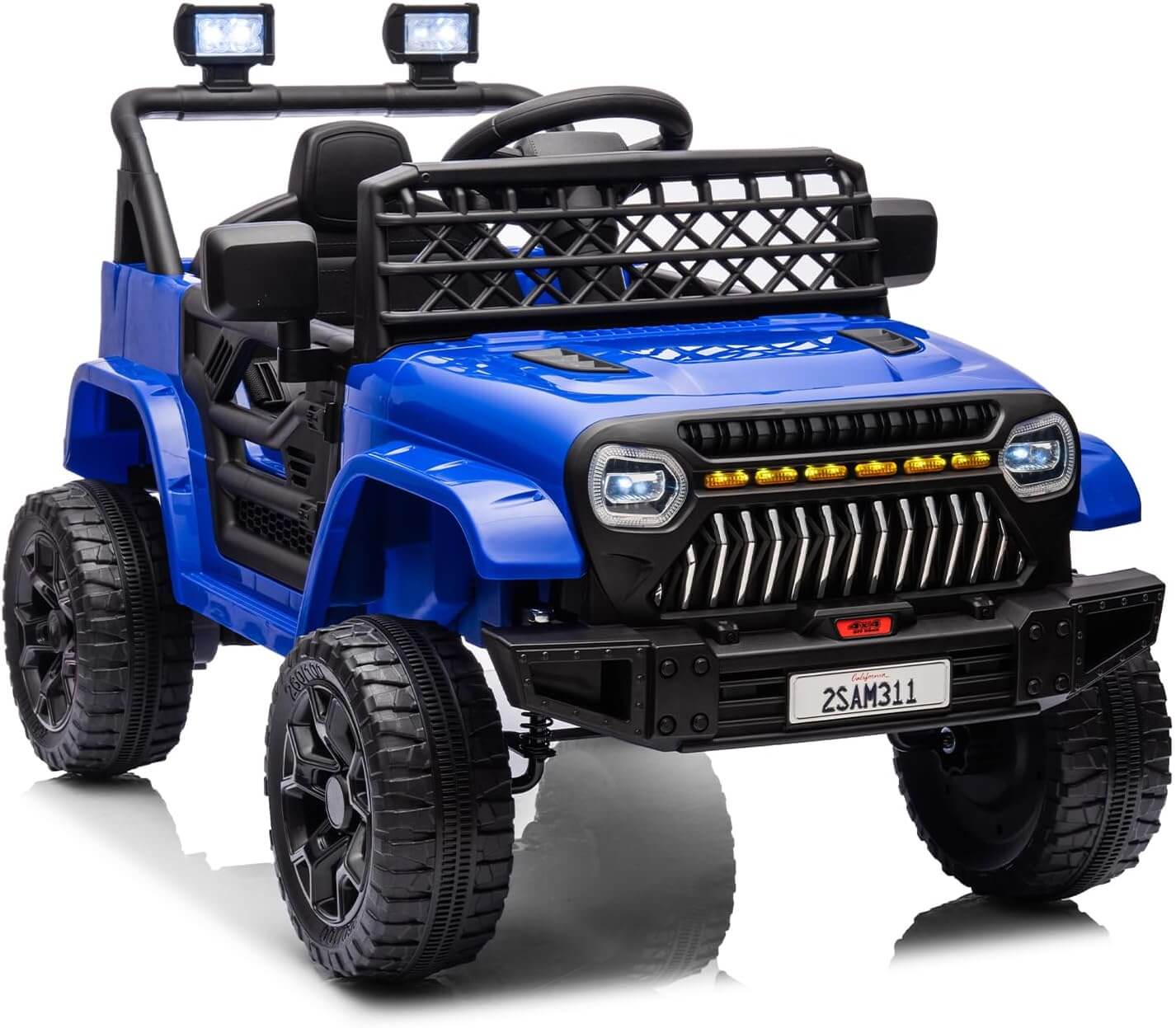 Nasitip 12V Kids' Electric Ride-On Truck, LED Lights, Remote Control
